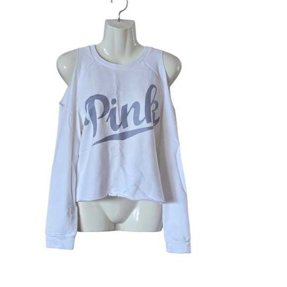 PINK Victoria's Secret White Cold Shoulder Top - Picture 1 of 7